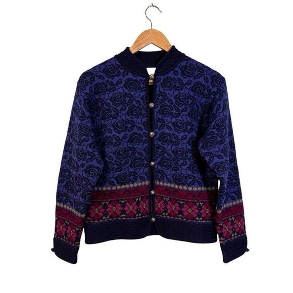 Squaw Valley Blue 100% Wool Size Medium Sweater Heavy High Quality Designer - Picture 1 of 9